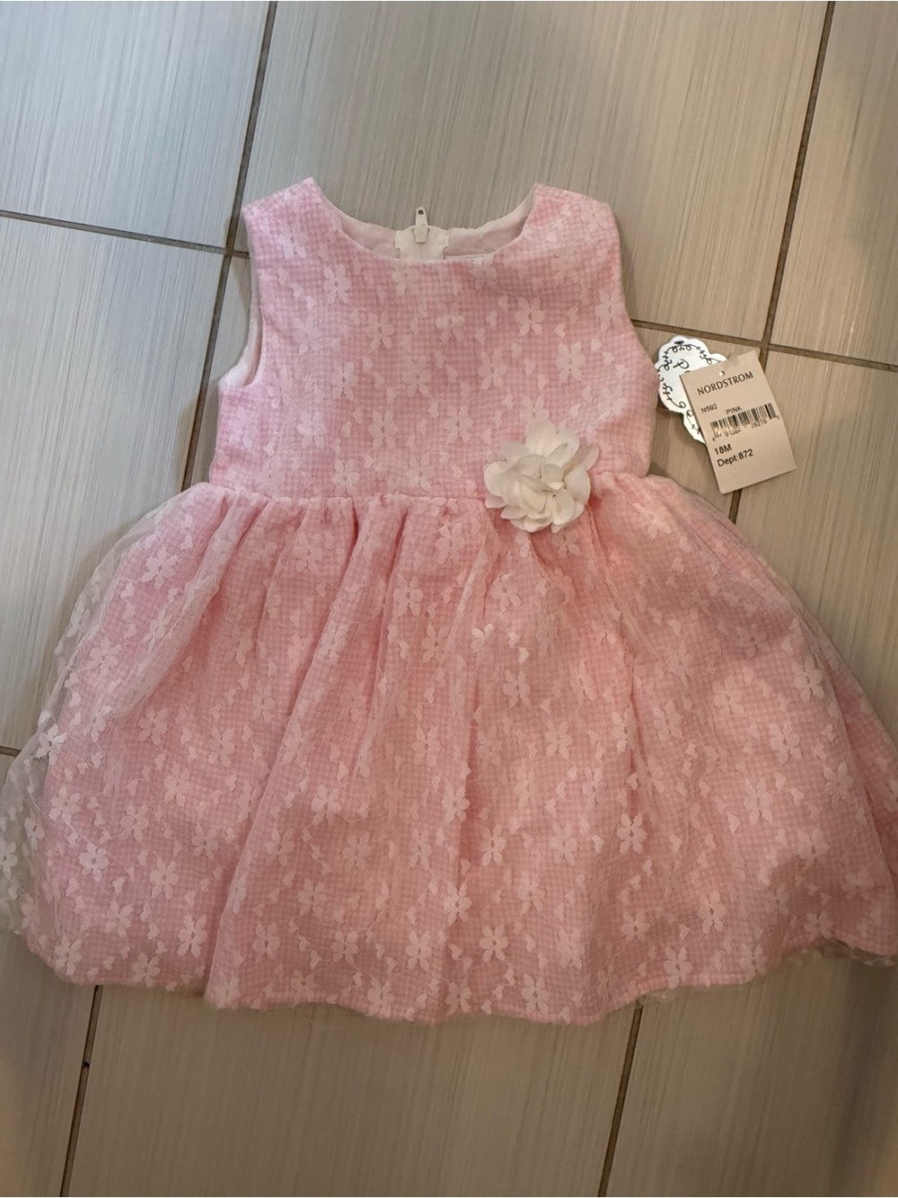 Popatu Pink Lace Party Dress 18M NWT Floral Easter Flower Girl Dress